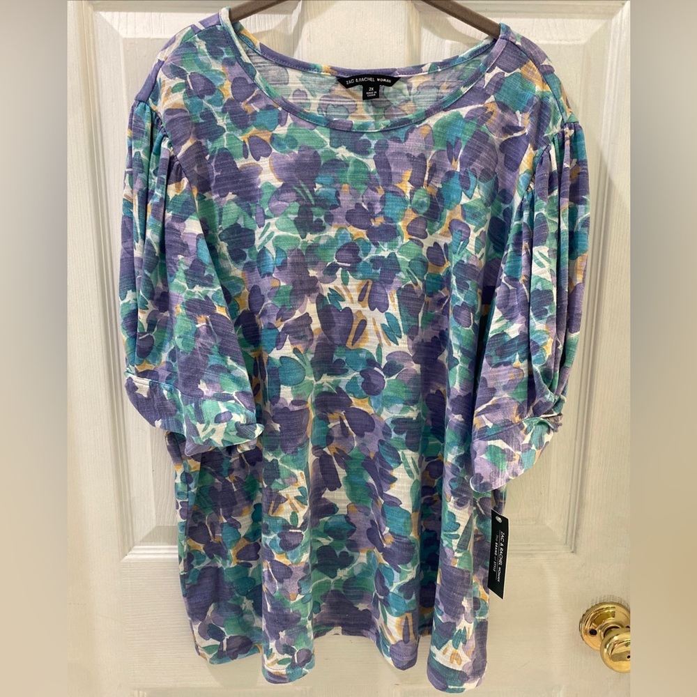 Zac & Rachel Blouse floral shirt top women’s New with Tags size 2X